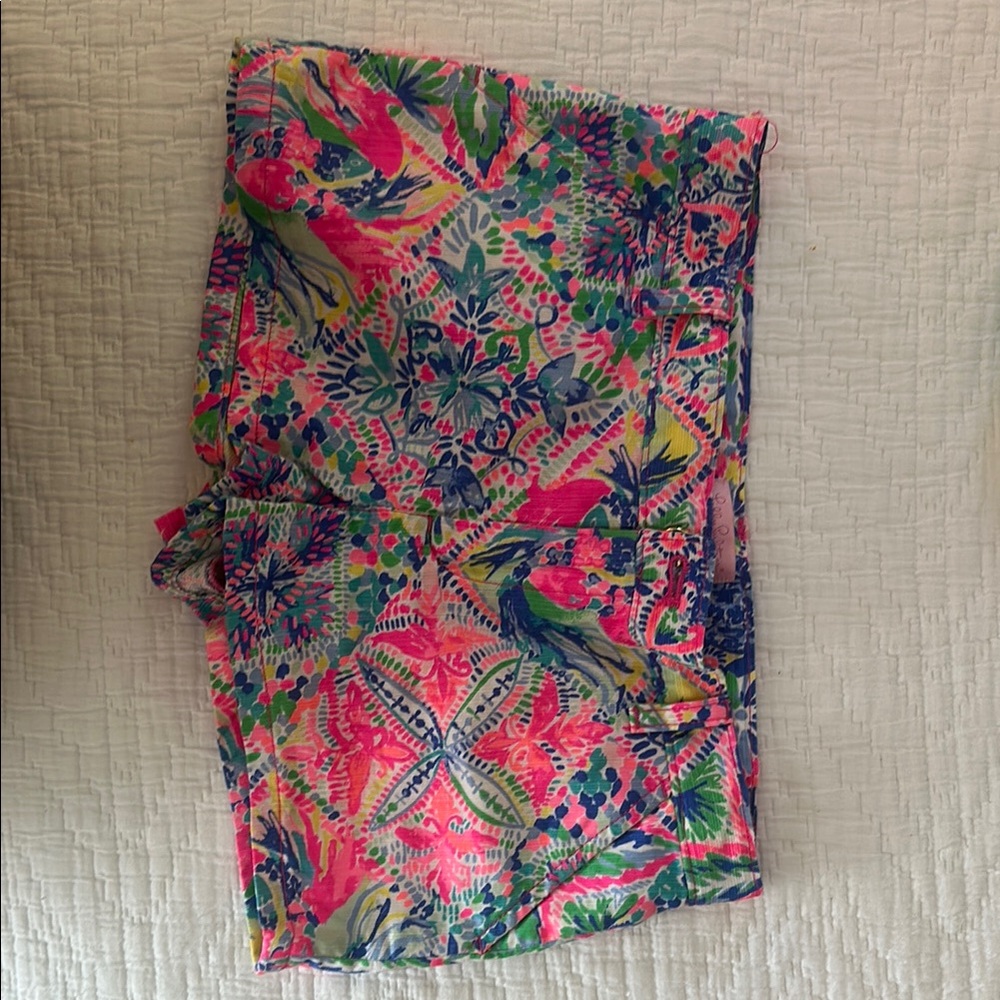 Lilly Pulitzer Pink and Green Tropical Print Shorts